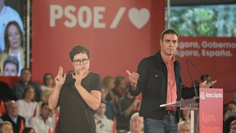 ep pedro sanchez protagoniza el acto central de la campana socialista en a coruna galicia espana a