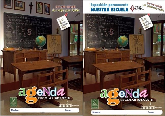 Portada inicial (izda.) y modificada (dcha.) de la agenda escolar | EUROPA PRESS/AYUNTAMIENTO DE LUCENA ep portada inicial izda y modificada dcha deagenda escolar