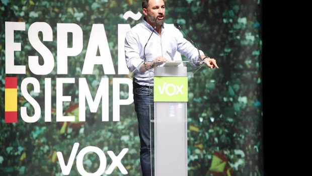 ep santiago abascal presidente de vox en un mitin de vox en vigo galicia espana el jueves 24 de