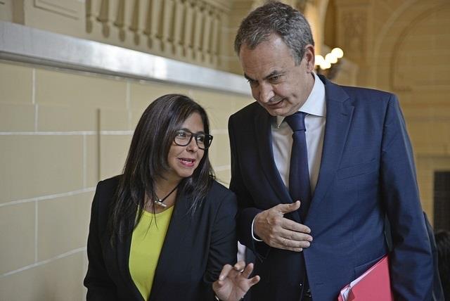 Zapatero y la ministra de Exteriores de Venezuela, Delcy Rodríguez | OEA ep zapaterola ministraexterioresvenezuela delcy rodriguez