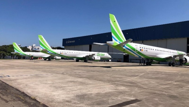 ep archivo   binter recibe tres aviones embraer e195 e2 y suma ya cuatro de los cinco que operaran