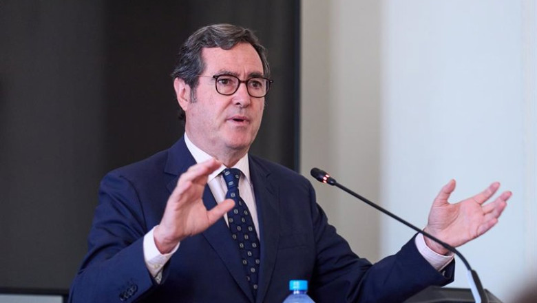 ep el presidente de la ceoe antonio garamendi durante el seminario de la asociacion de periodistas
