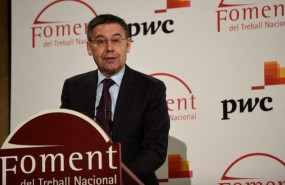 ep el presidente del fc barcelona josep maria bartomeu en un discurso en foment del treball