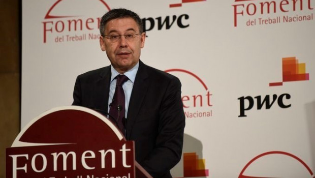 ep el presidente del fc barcelona josep maria bartomeu en un discurso en foment del treball
