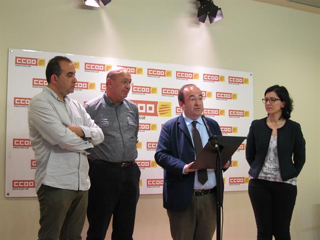 Javier Pacheco, Joan Carles Gallego (CC.OO.), Miquel Iceta, Eva Granados (PSC) | EUROPA PRESS ep javier pacheco joan carles gallego ccoo miquel iceta eva granados psc