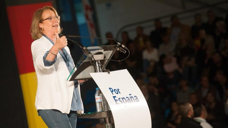 Lourdes Méndez en un acto de Vox en Murcia. | JAVIER CARRIÓN - EUROPA PRESS - Archivo ep lourdes mendezun actovoxmurcia