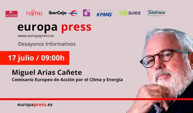 Portadilla que anuncia el Desayuno Informativo de Europa Press con Arias Cañete | EUROPA PRESS ep portadillaanunciadesayuno informativoeuropa pressarias canete