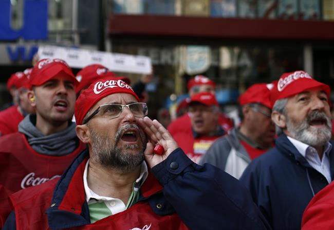 Protestas de trabajadores de Coca Cola en Génova | EUROPA PRESS ep protestastrabajadorescoca colagenova