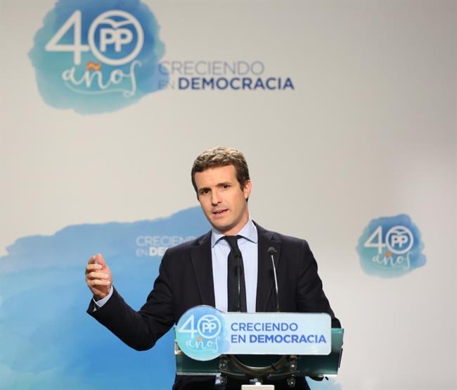 Rueda de prensa de Pablo Casado en la sede del PP | EUROPA PRESS ep ruedaprensapablo casadola sedepp 20170918165502