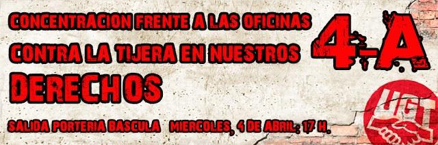 Cartel de la concentración de protesta | UGT SNIACE ep cartella concentracionprotesta