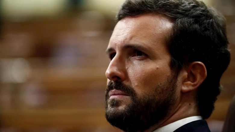 El líder del PP, Pablo Casado, durante el pleno del Congreso | Pool ep el lider del pp pablo casado durante el pleno del congreso