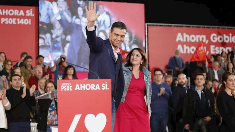 ep el presidente del gobierno en funciones pedro sanchez y la cabeza de lista socialista por