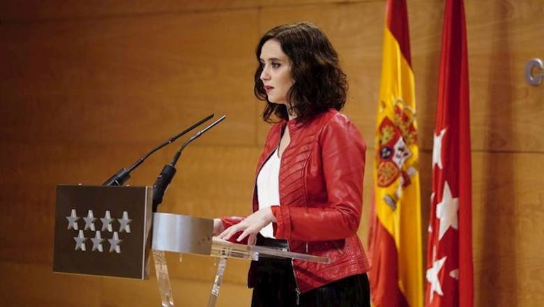ep imagen de recurso de la presidenta de la comunidad de madrid isabel diaz ayuso tras ofrecer una