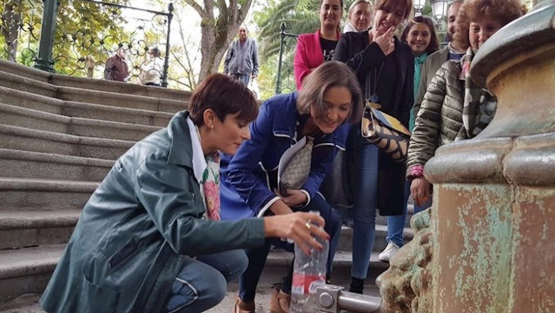 ep la ministra de industria reyes maroto junto a la alcaldesa de puertollano isabel rodriguez antes