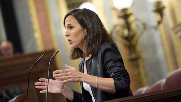 ep la secretaria general de podemos ione belarra interviene durante una sesion plenaria en la camara