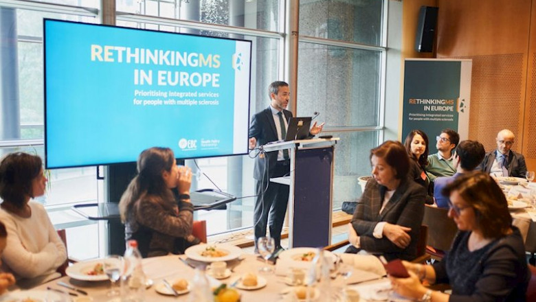 ep pedro carrascal director de esclerosis multiple espana durante su intervencion en brain mind and