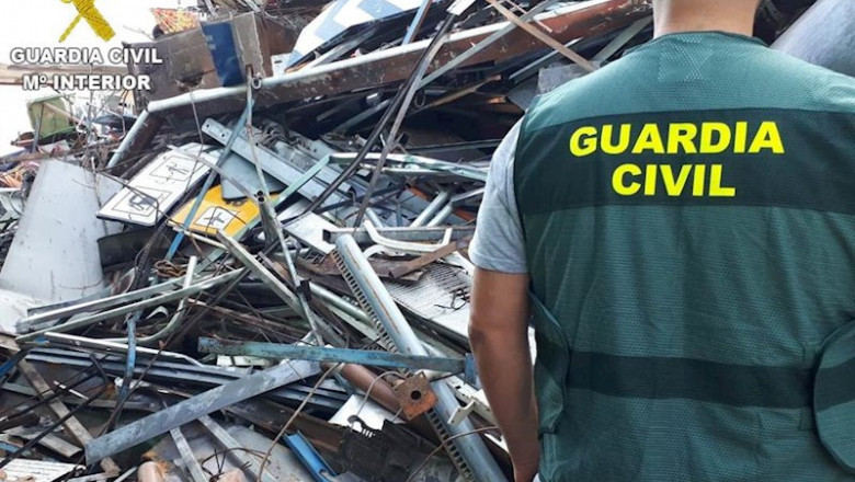 ep chatarra incautada al detenido por la sustraccion de la misma en el ctr de san roman de la vega