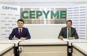 ep el director de negocios de empresa para samsung espana david alonso y el presidente de cepyme