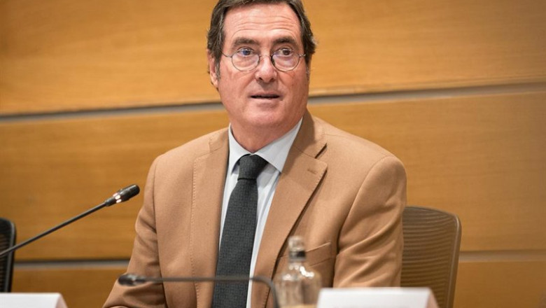 El presidente de la CEOE, Antonio Garamendi, durante el seminario 'África: inversión en talento y desarrollo’, en la sede de la CEOE, a 25 de septiembre de 2025, en Madrid (España). Organizado por la Confederación Española de Organizaciones Empresariales | Diego Radamés - Europa Press ep el presidente de la ceoe antonio garamendi durante el seminario africa inversion en talento y