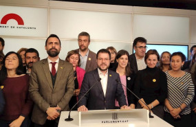 ep el presidente del parlament roger torrent el vicepresidente de la generalitat pere aragons y la