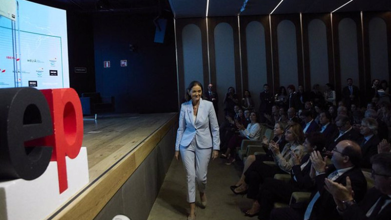 ep la ministra de industria comercio y turismo reyes maroto a su llegada a la i jornada de turismo ep la ministra de industria comercio y turismo reyes maroto a su llegada a la i jornada de turismo