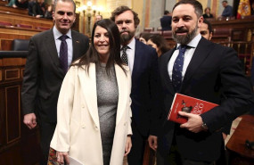 ep los diputados de vox javier ortega smith macarena olona ivan espinosa de los monteros y santiago