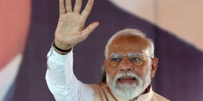 le premier ministre indien narendra modi lors d un meeting a meerut en inde 
