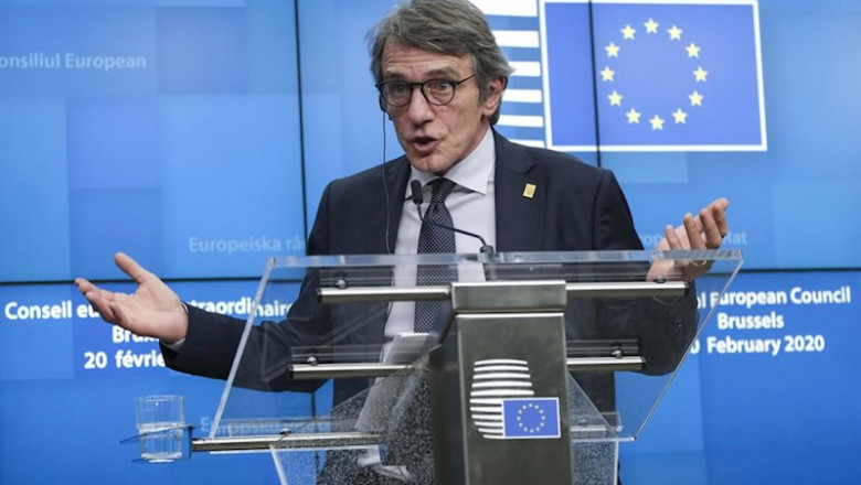 El presidente del Parlamento Europeo, David Sassoli. | Alexandros Michailidis/EU Counci / DPA - Archivo ep coronavirus- el presidente de la eurocamara expresa su solidaridad con espana no dejaremos a