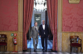 ep el presidente de la camara de barcelona josep santacreu y el presidente de banco sabadell josep