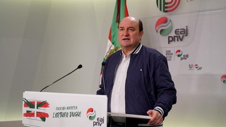El presidente del EBB del PNV, Andoni Ortuzar, durante la presentación de la celebració del Aberri Eguna | PNV ep el presidente del ebb del pnv andoni ortuzar durante la presentacion de la celebracio del aberri