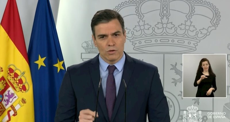 ep el presidente del gobierno pedro sanchez en la rueda de prensa tras la videoconferencia con los