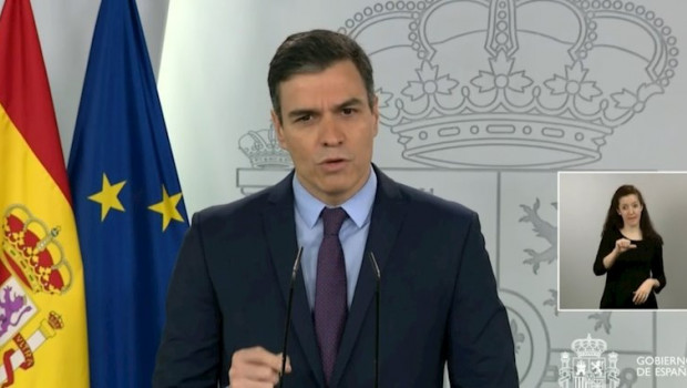 ep el presidente del gobierno pedro sanchez en la rueda de prensa tras la videoconferencia con los