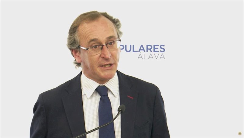 ep el presidente del pp vasco alfonso alonso durante su intervencion en rueda de prensa