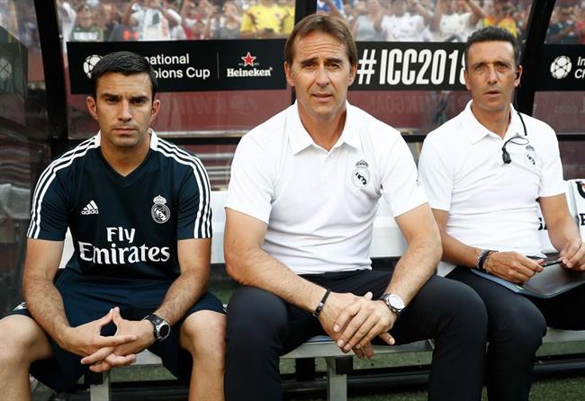 El entrenador del Real Madrid, Julen Lopetegui, en un partido de pretemporada | @REALMADRID ep entrenadorreal madrid julen lopetegui enpartidopretemporada