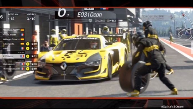 ep esteban ocon renault durante el gp marca con el videojuego gran turismo sport