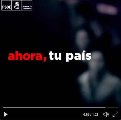 Imagen del vídeo en el que el PSOE estrena lema: "Ahora tu país" | PSOE ep imagenvideoquepsoe estrena lema ahorapais