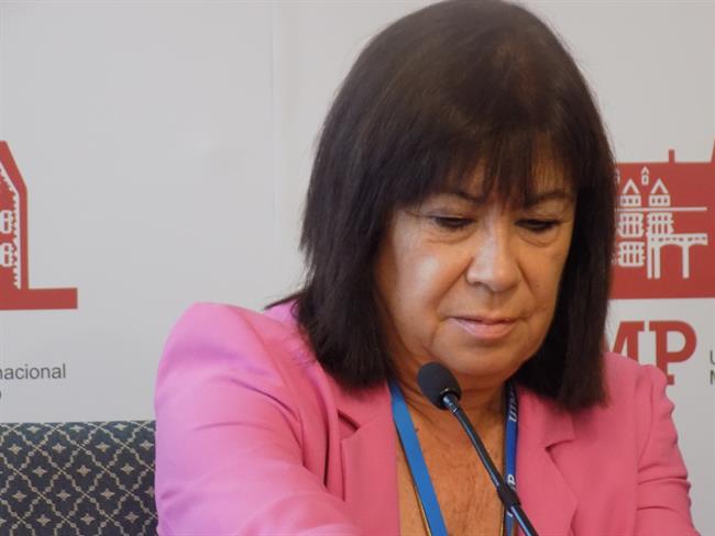 La presidenta del PSOE, Cristina Narbona, en Santander. | Europa Press ep la presidentapsoe cristina narbona en santander