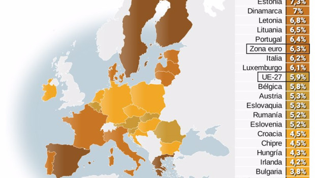 ep mapa con tasa de paro en diciembre en la union europea por paises