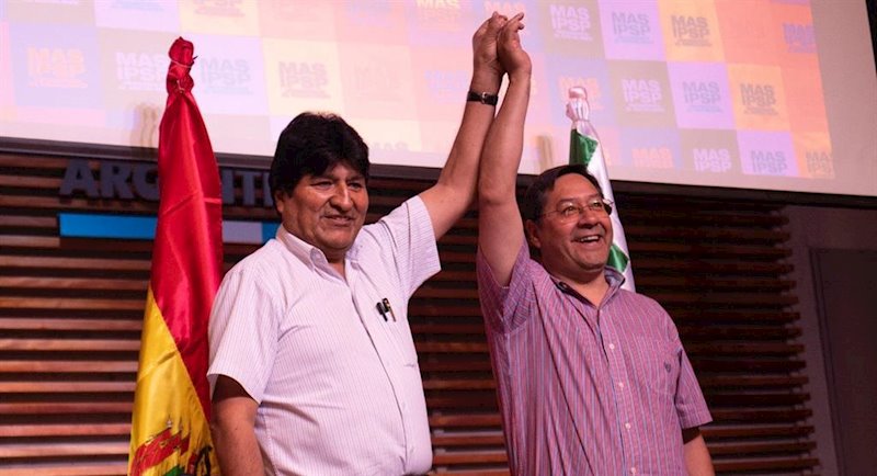 El expresidente boliviano Evo Morales y el candidato presidencial del MAS, Luis Arce | TWITTER DE EVO MORALES - Archivo ep el expresidente boliviano evo morales y el candidato presidencial del mas luis arce