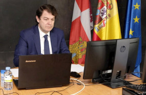 ep el presidente de la junta de castilla y leon alfonso fernandez manueco en videoconferencia con el