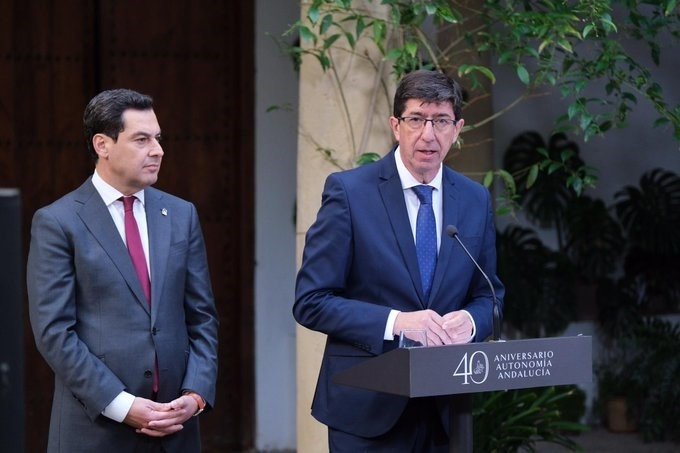 ep el presidente de la junta juanma moreno y el vicepresidente juan marin