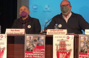 ep el secretario general de ugt pepe alvarez y su homologo en madrid luis miguel lopez reillo