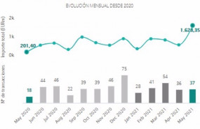 ep evolucion mensual del numero de operaciones producidas en el sector inmobiliario espanol hasta