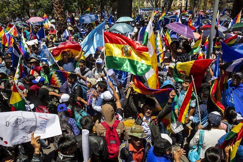 ep manifestacion a favor de evo morales en cochabamba