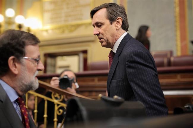 El portavoz del PP en el Congreso, Rafael Hernando, junto a Mariano Rajoy | GPP - Archivo ep portavozppcongreso rafael hernando juntomariano rajoy