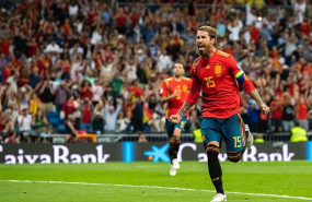 ep sergio ramos celebra su gol de penalti en el duelo de la seleccion espanola ante suecia
