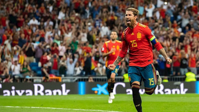 ep sergio ramos celebra su gol de penalti en el duelo de la seleccion espanola ante suecia ep sergio ramos celebra su gol de penalti en el duelo de la seleccion espanola ante suecia
