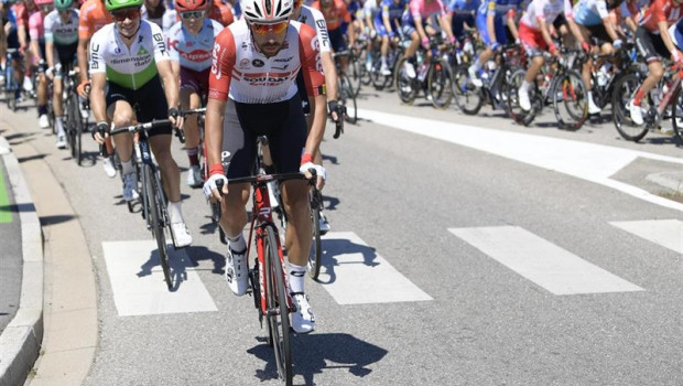 ep 10 july 2019 france colmar belgian cyclist thomasgendt of lotto soudal in action during the fifth stage of the 106th edition of the tourfrance cycling race 1755 km from saint-die-des-vosges to colmar photo yorick jansensbelgadpa