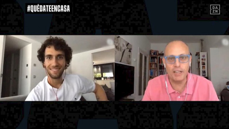 Álex Rins y Ernest Riveras en DAZN | DAZN - Archivo ep alex rins y ernest riveras en dazn