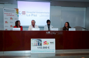 ep el hospital de la paz acoge a familias y taxistas por su donacion de 110000 euros para investigar